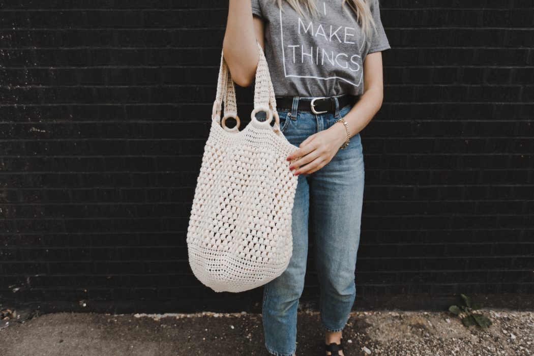 Sunburst Beach Bag – Crochet Beach Bag Using Puff Stitches and Wooden ...