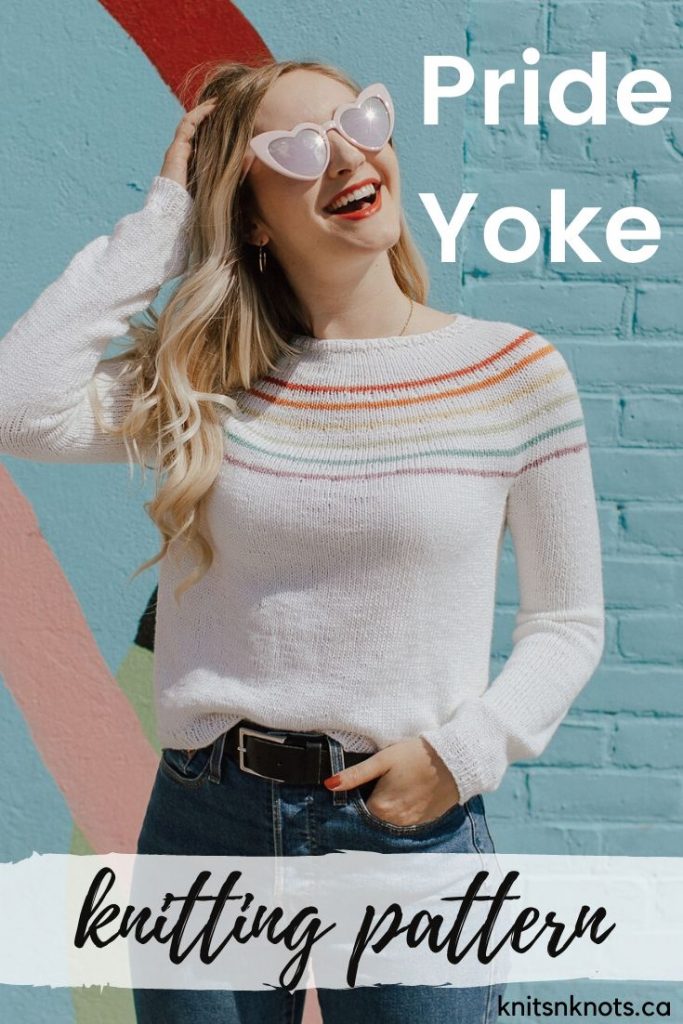 Pride Yoke – Rainbow Circular Yoke Sweater Knit Top-Down (Size