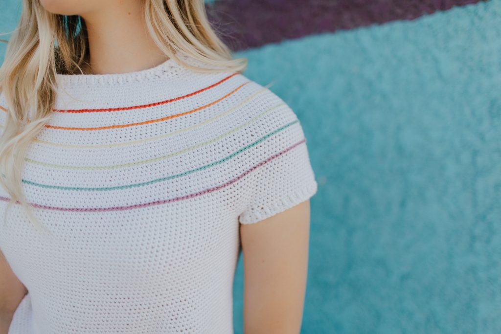Lace Round Yoke Crochet Sweater Pattern ⋆ Crochet Kingdom