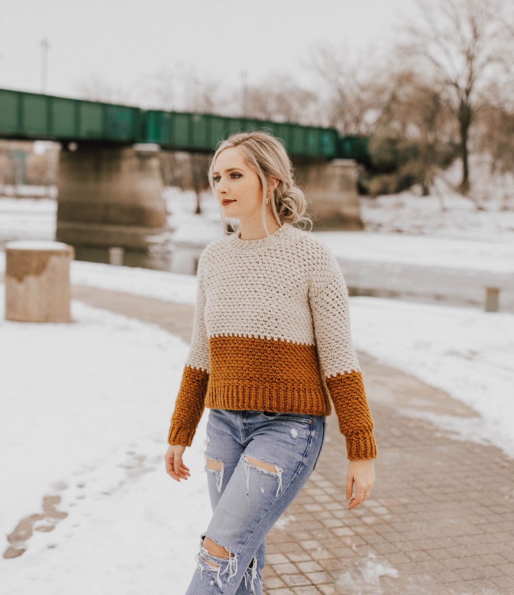Fifty Below – Crochet Pattern for Textured Color-Block Sweater (from my ...
