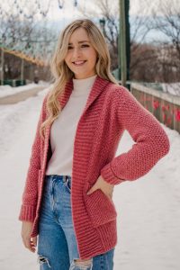 Cloverwood Cardigan – Crochet Pattern for Relaxed Linen Stitch Cardigan ...