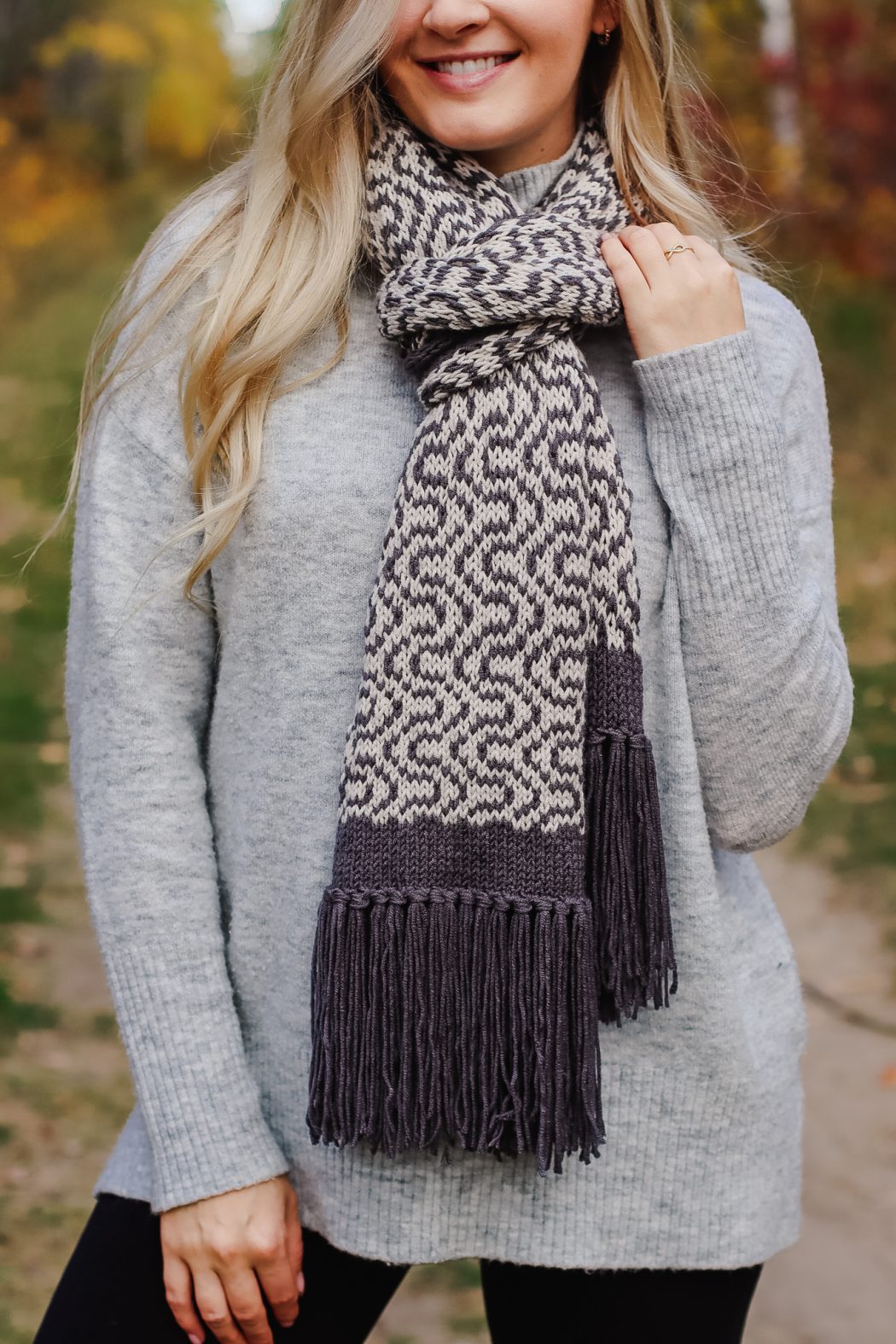 Wavelength Scarf Knitting Pattern for Wavy, ArtDeco Inspired Fringe