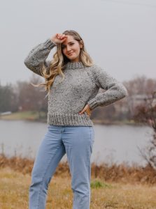 Hazy River Raglan Knitting Pattern For Chunky Raglan Sweater With Twisted Ribbing And Short