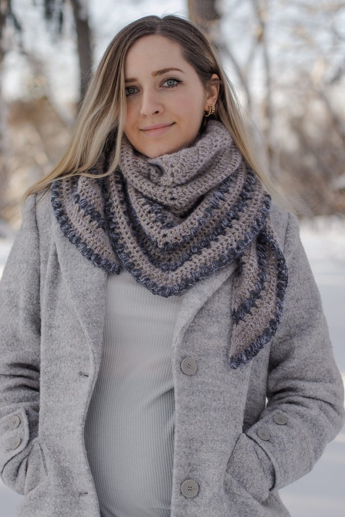 Arbor Grove Wrap – Crochet Pattern for Triangle Shawl with Puff Stitch ...