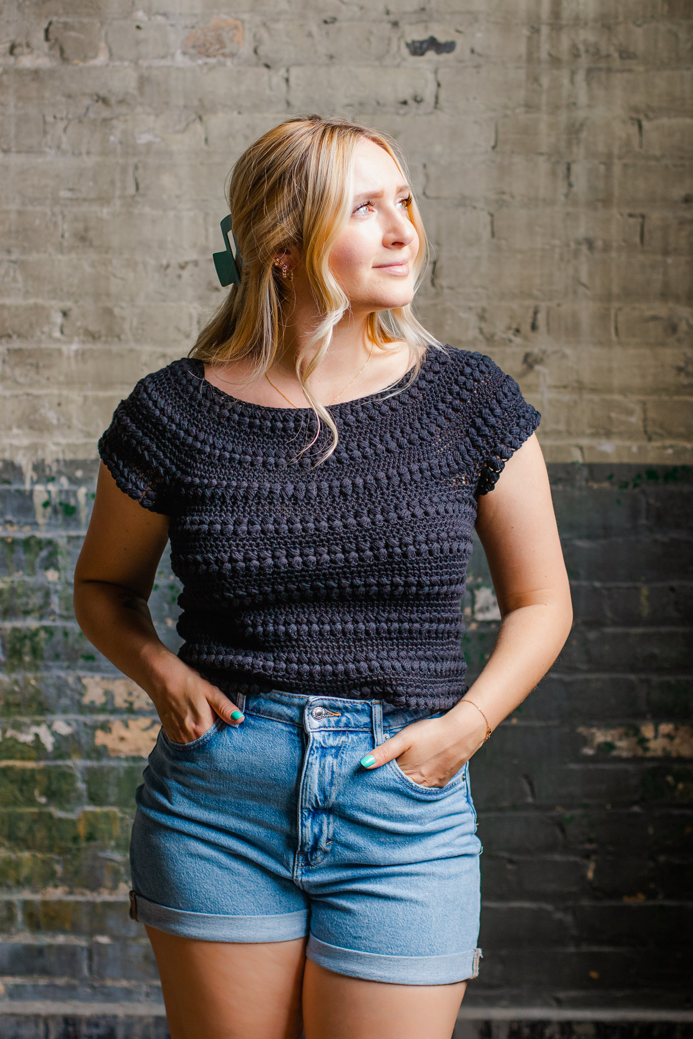 Crochet Circle Yoke Pullover Top-down in the Round Sweater PDF