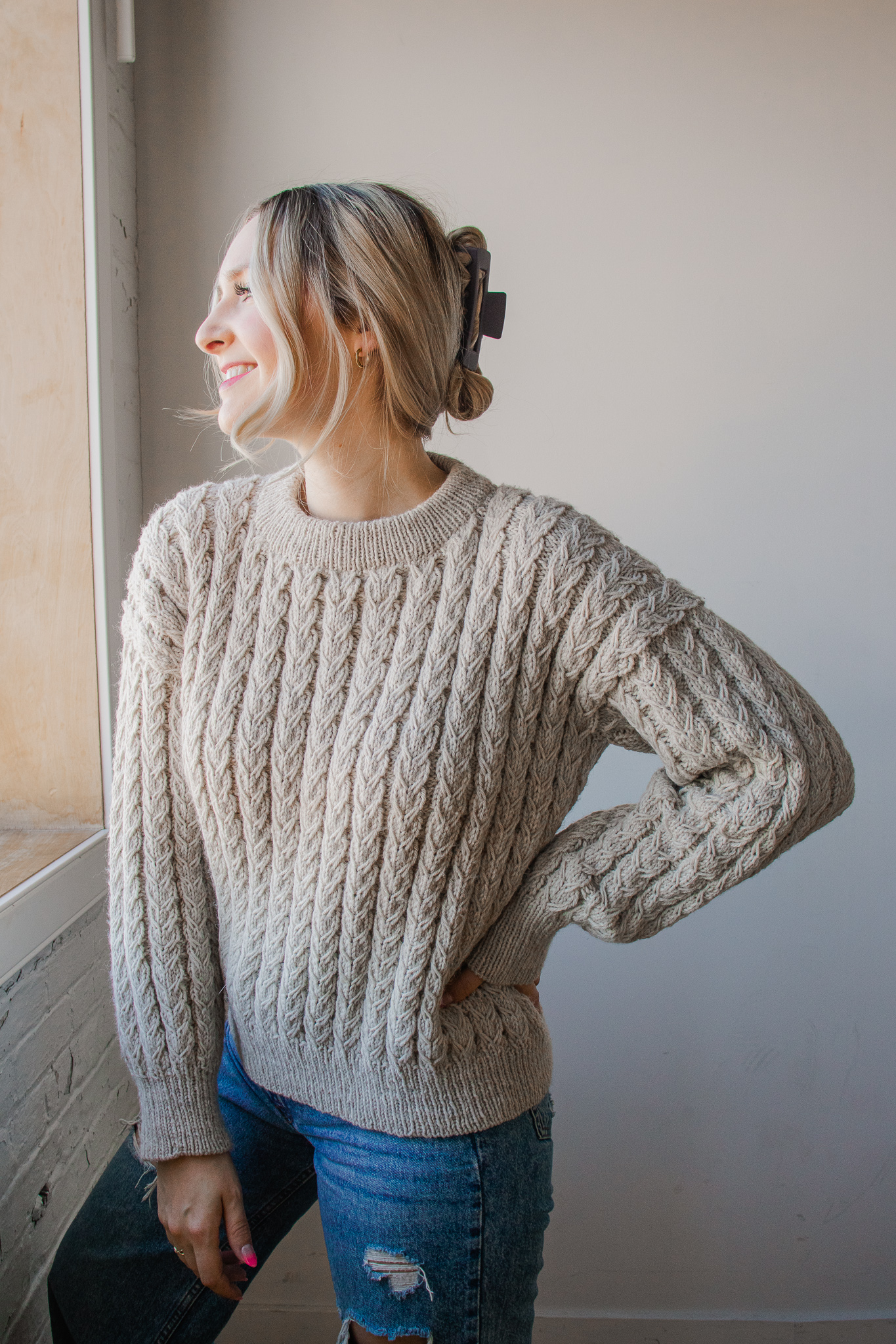 Bridgeland Pullover – Knitting Pattern for Top-Down Drop Shoulder Cabled  Sweater [Size-Inclusive + Fully Charted] - Knits 'N Knots