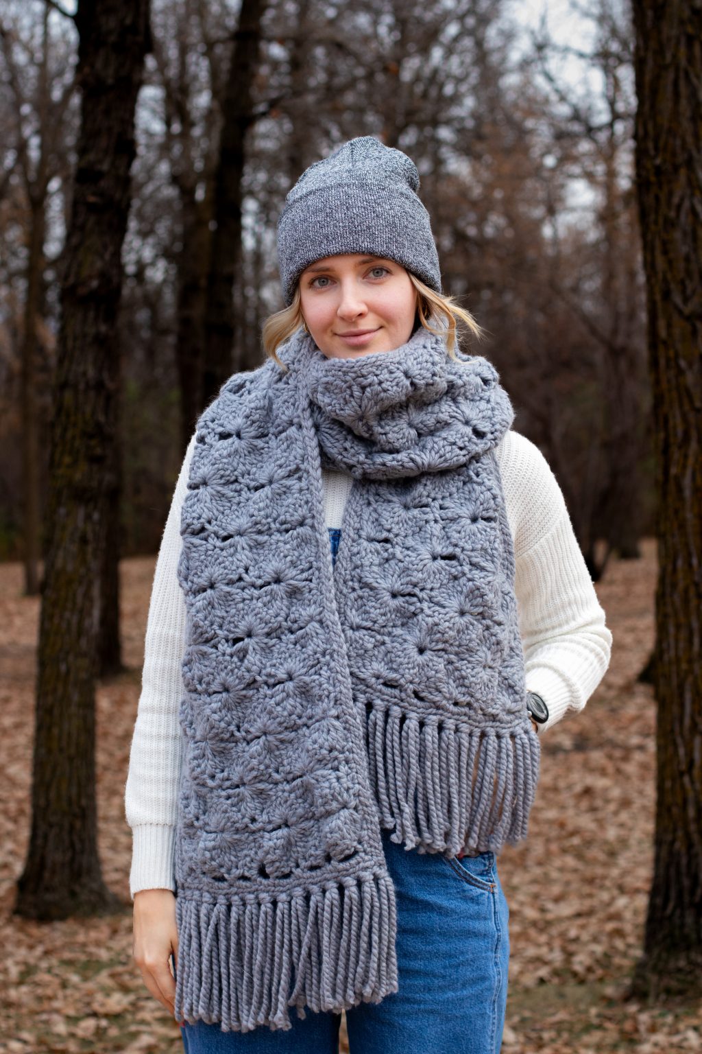 Smithfield Scarf – Crochet Pattern for Super Chunky Textured Shell ...